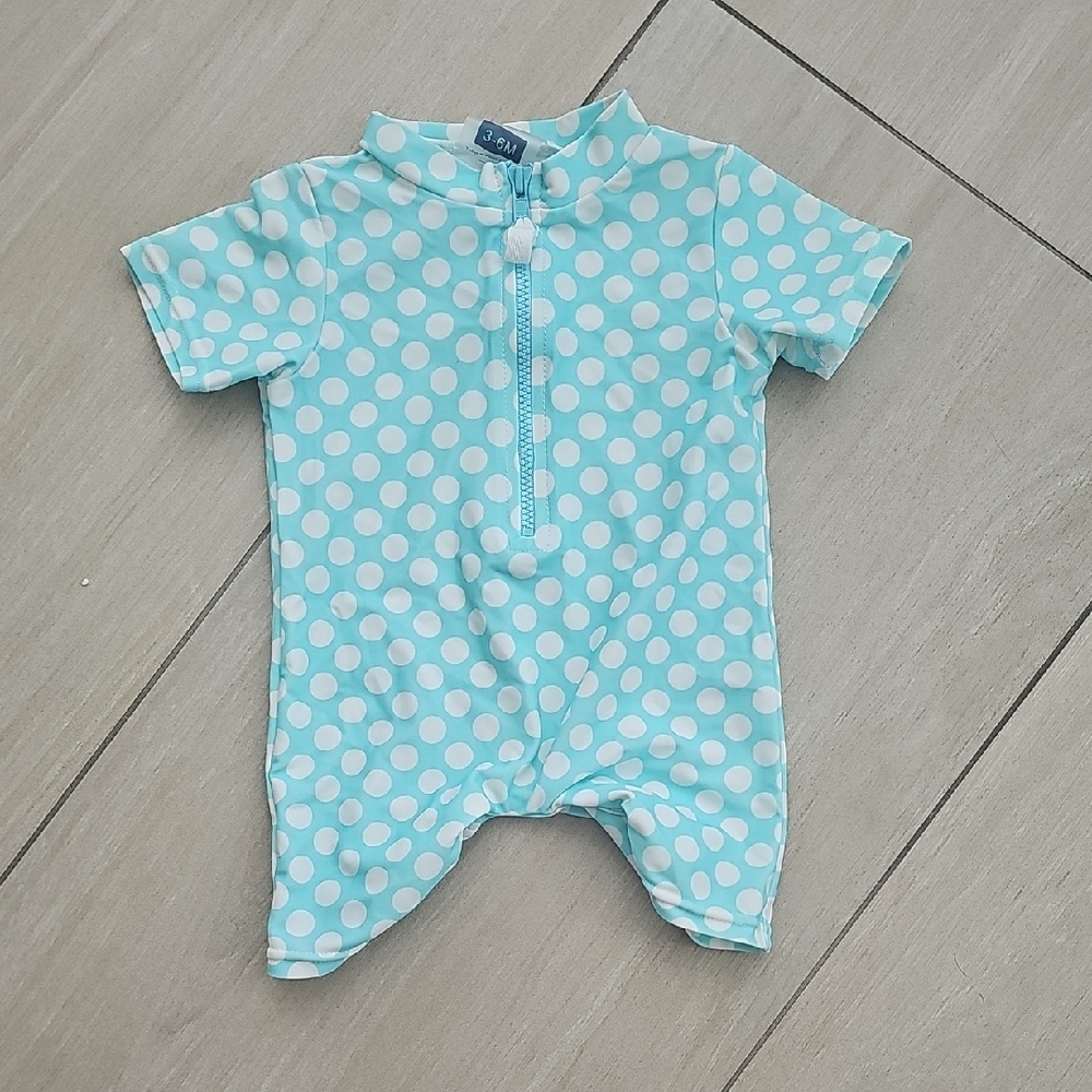 Toobydoo Aqua Polka Dot Kids Swim One Piece